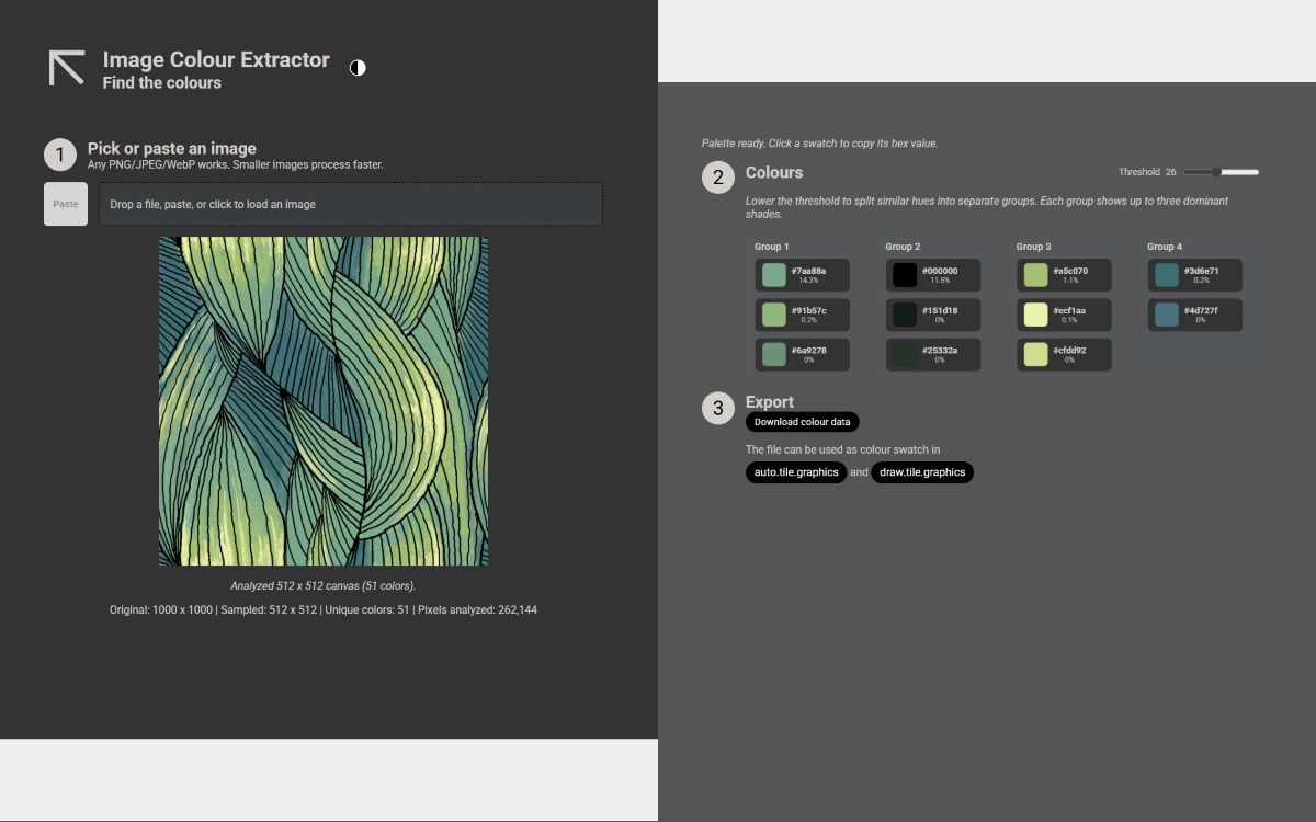 Image colour extractor