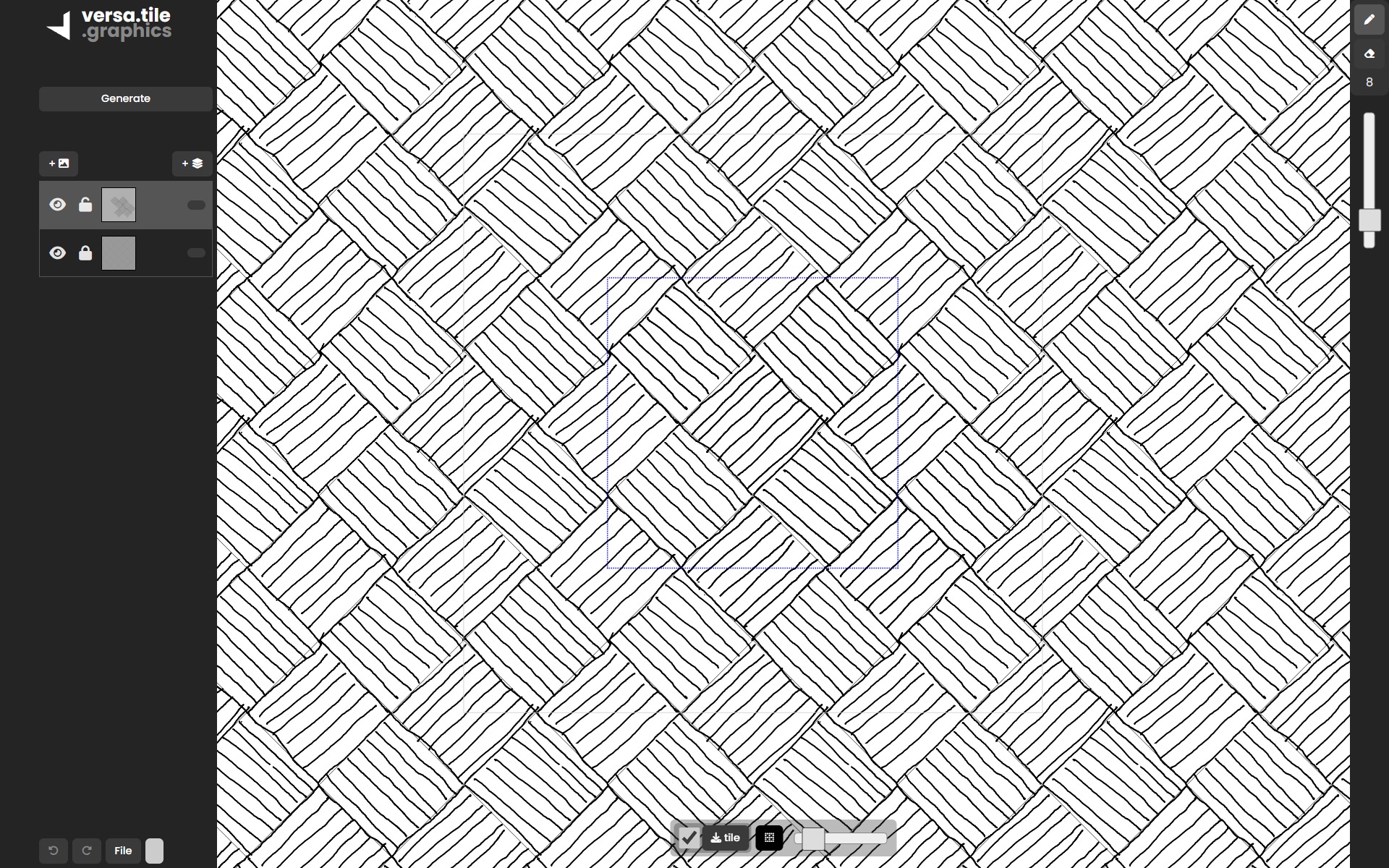 Customise drawing guides to Digital hand-drawn pattern